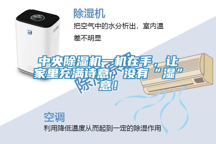 中央除濕機(jī)一機(jī)在手，讓家里充滿詩意，沒有“濕”意！
