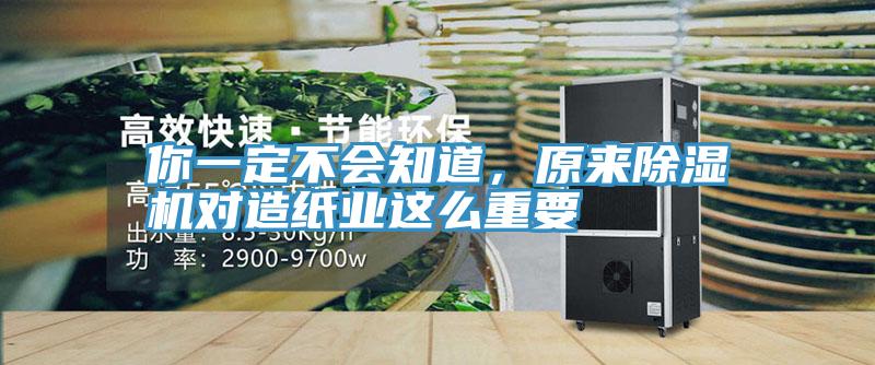 你一定不會知道，原來除濕機對造紙業(yè)這么重要