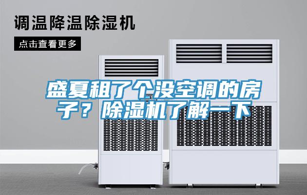 盛夏租了個(gè)沒(méi)空調(diào)的房子？除濕機(jī)了解一下