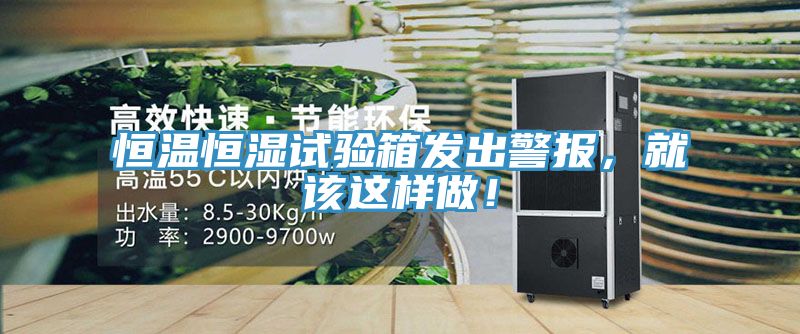 恒溫恒濕試驗箱發(fā)出警報，就該這樣做！
